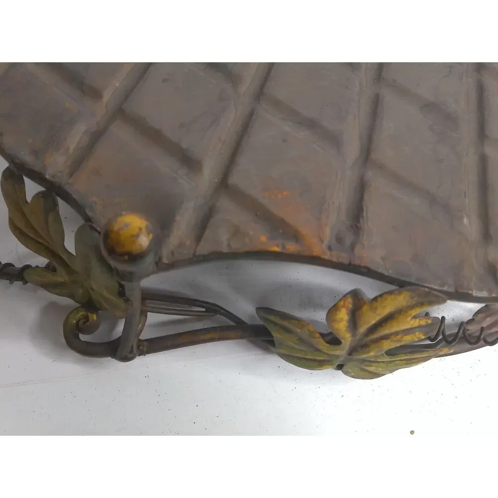 Vintage Art Nouveau Wrought Iron Grapevine Centerpiece Tray